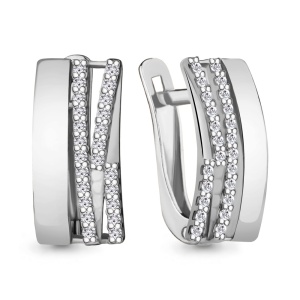 Серьги серебро 925 с фианитами