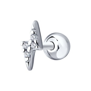 Серьга с фианитами 925 пробы