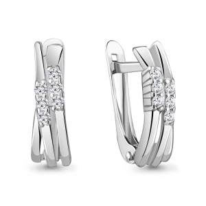 Серьги сереброе 925, с фианитами