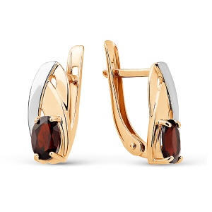 Серьги с гранатами 585 пробы