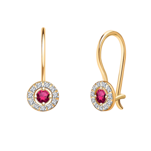 Серьги с фианитами 585 пробы