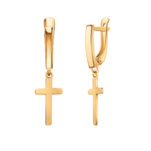 Серьги с крестами 585 пробы