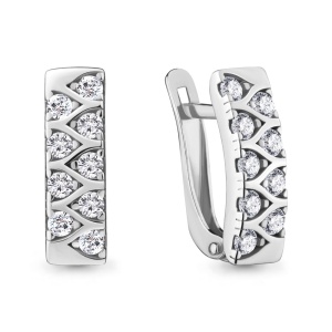 Серьги с фианитами, 925 пробы