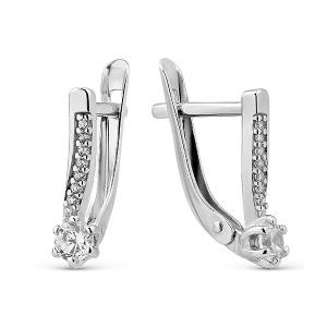 Серьги с фианитами 925 пробы